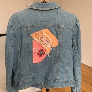 Hand painted jeans jacket